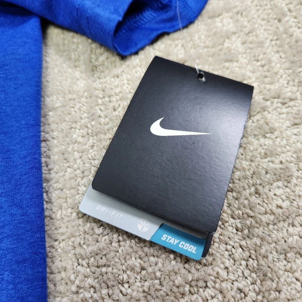 Nike Football Shirt Men Medium Dri Fit Blue Quick Dry UPF NEW Performance